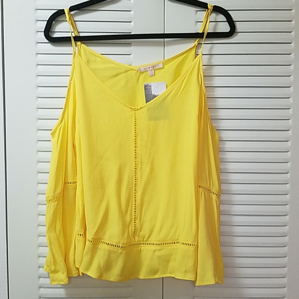 Yellow Cold Shoulder Blouse